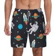 thumbnail image 1 of Kdxio Space Print Men'S Swim Trunks With Compression Liner 7 Inch Inseam Quick Dry Swim Shorts, 1 of 7
