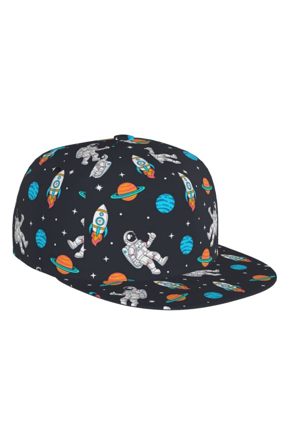 Space Print Snapback Hat for Men Women,Adjustable Baseball Cap