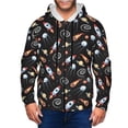 thumbnail image 1 of Kdxio Space Rocket Print Men Hoodies Casual Hoodies for Men with Zip Pockets Full Zip Long Sleeve Sweatshirt Sports Hooded Jacket-Small, 1 of 5