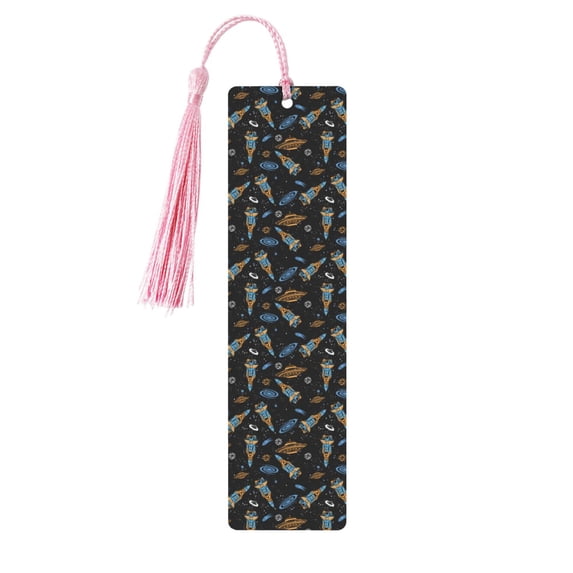 Kdxio Space Rocket Print Metal Tassel Bookmarks,Perfect Gift for Art Lovers and Bookworms Metal Bookmarks for Women