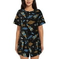 thumbnail image 1 of Kdxio Space Rocket Print Pajamas Sets for Women Short-Sleeved Pjs with Lounge Shorts Two Piece Sleepwear S-4XL, 1 of 9
