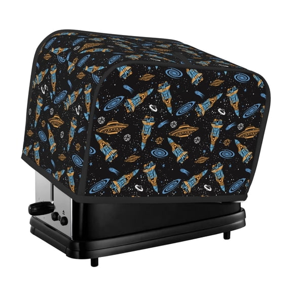 Kdxio Space Rocket Print Toaster Cover Bread Machine Cover Fits for Most Standard 2 Slice Toasters,Keep Toaster Free From Dust And Fingerprint Oven Dustproof Cover