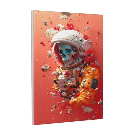 Kdxio Space Skeleton Art Pattern Canvas Wall Art 12x16 Inches - Waterproof HD Print Solid Wood Frame for Living Room & Bathroom,Vertical