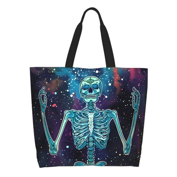 Kdxio Space Skeleton Meditation Casual Tote Bags Women Big Capacity Shoulder Bag for Women Travel Shoulder Bags Handbags