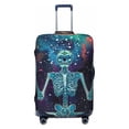 thumbnail image 1 of Kdxio Space Skeleton Meditation Pattern Luggage Cover for Travel,Elastic and Durable,Fits 18-32 Inch,Anti-Scratch Suitcase Protector-No luggage included, 1 of 5
