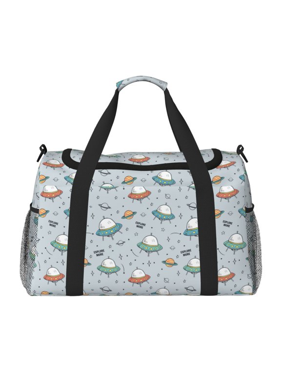 Spaceship Travel Duffel Bag Gym Bag Weekender Travel Bag Gym Bag for Women &Men Airplane Travel Essentials for Flying