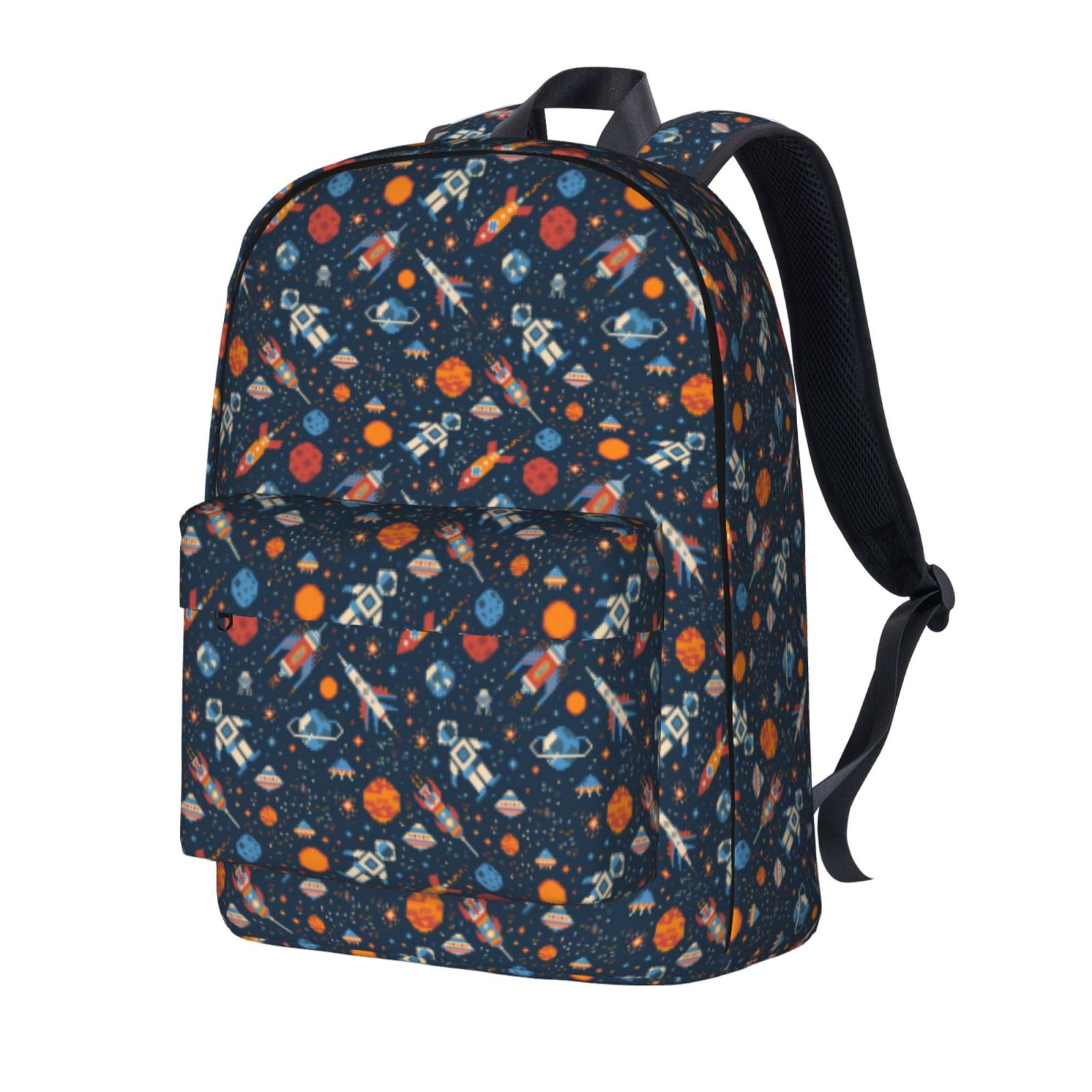 Kdxio Spaceships And Stars In Outer Space Print School Backpack Travel ...