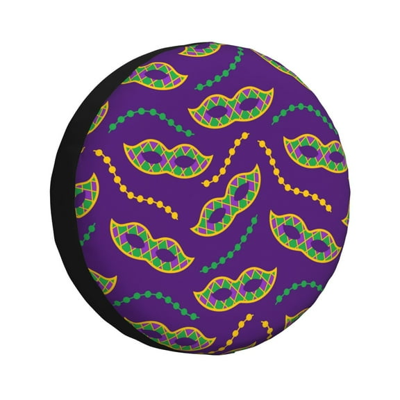 Kdxio Spare Tire Cover for RV Trailer, Waterproof Wheel Cover,Camper Spare Tire Cover Fit for Rv SUV Truck Travel Trailer 14 inch-Carnival Masks and Beads