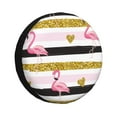 thumbnail image 1 of Kdxio Spare Tire Cover for RV Trailer, Waterproof Wheel Cover,Camper Spare Tire Cover Fit for Rv SUV Truck Travel Trailer 14 inch-Gold Glittering Hearts and Flamingos, 1 of 8