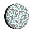 thumbnail image 1 of Kdxio Spare Tire Cover for RV Trailer, Waterproof Wheel Cover,Camper Spare Tire Cover Fit for Rv SUV Truck Travel Trailer 15 inch-Bears and Tropical Leaves, 1 of 8
