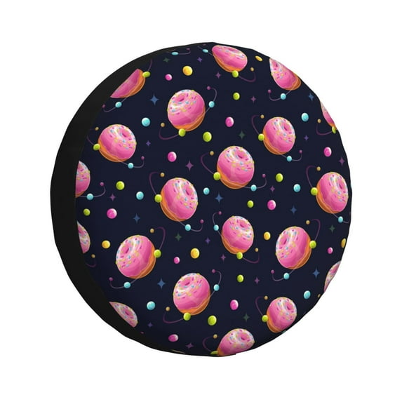 Kdxio Spare Tire Cover for RV Trailer, Waterproof Wheel Cover,Camper Spare Tire Cover Fit for Rv SUV Truck Travel Trailer 15 inch-Cartoon Donut Planets