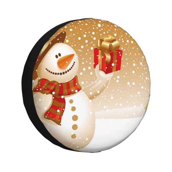 Kdxio Spare Tire Cover for RV Trailer, Waterproof Wheel Cover,Camper Spare Tire Cover Fit for Rv SUV Truck Travel Trailer 15 inch-Christmas Snowman Gift