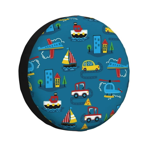Kdxio Spare Tire Cover for RV Trailer, Waterproof Wheel Cover,Camper Spare Tire Cover Fit for Rv SUV Truck Travel Trailer 15 inch-Transportations with Buildings
