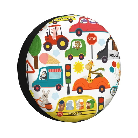 Kdxio Spare Tire Cover for RV Trailer, Waterproof Wheel Cover,Camper Spare Tire Cover Fit for Rv SUV Truck Travel Trailer 15 inch-Transports with Animals