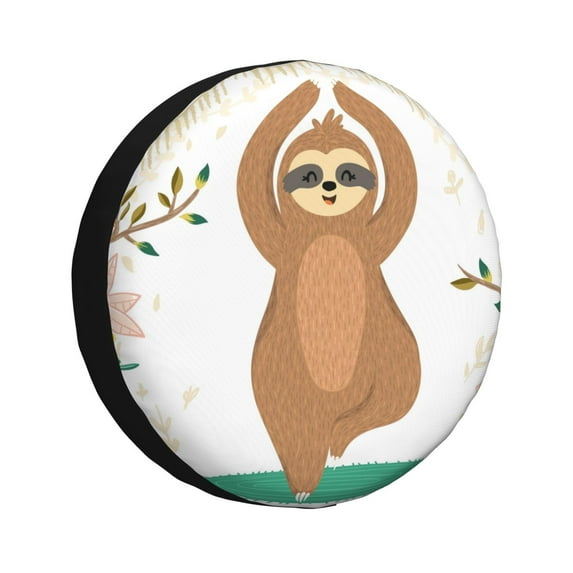 Kdxio Spare Tire Cover for RV Trailer, Waterproof Wheel Cover,Camper Spare Tire Cover Fit for Rv SUV Truck Travel Trailer 17 inch-Cute Sloth In Yoga Pose Tree