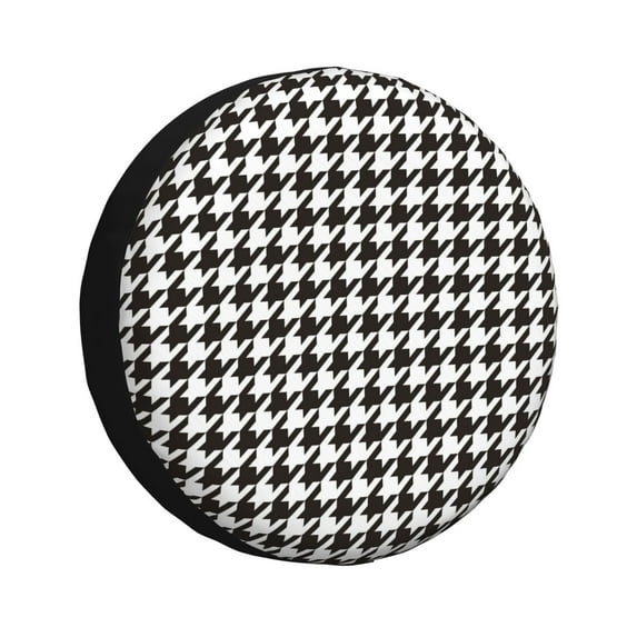 Kdxio Spare Tire Cover for RV Trailer, Waterproof Wheel Cover,Camper Spare Tire Cover Fit for Rv SUV Truck Travel Trailer 17 inch-Houndstooth Black And White