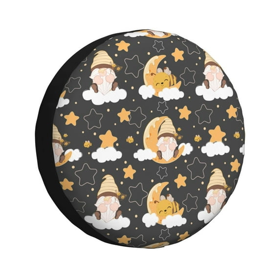 Kdxio Spare Tire Cover for RV Trailer, Waterproof Wheel Cover,Camper Spare Tire Cover Fit for Rv SUV Truck Travel Trailer 14 inch-Cute Bee Gnome