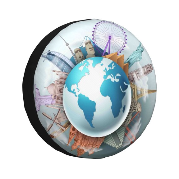 Kdxio Spare Tire Cover for RV Trailer, Waterproof Wheel Cover,Camper Spare Tire Cover Fit for Rv SUV Truck Travel Trailer 14 inch-Let's go Travel