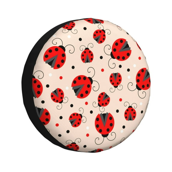 Kdxio Spare Tire Cover for RV Trailer, Waterproof Wheel Cover,Camper Spare Tire Cover Fit for Rv SUV Truck Travel Trailer 14 inch-Red Ladybug