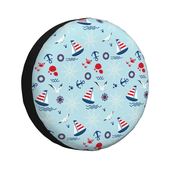 Kdxio Spare Tire Cover for RV Trailer, Waterproof Wheel Cover,Camper Spare Tire Cover Fit for Rv SUV Truck Travel Trailer 14 inch-Sailboats Anchors