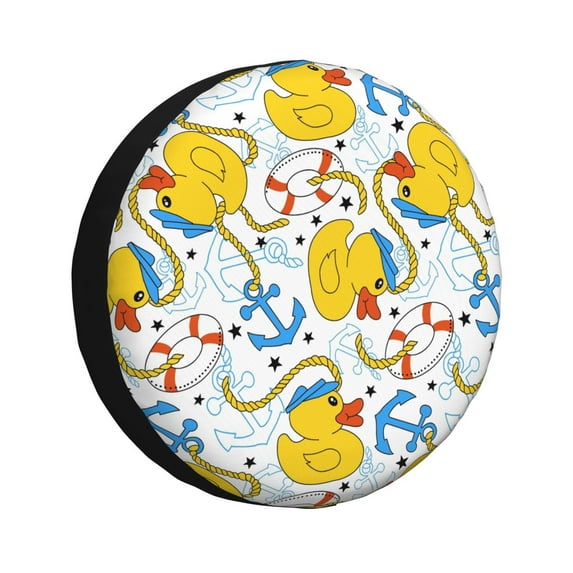 Kdxio Spare Tire Cover for RV Trailer, Waterproof Wheel Cover,Camper Spare Tire Cover Fit for Rv SUV Truck Travel Trailer 15 inch-Ducks and Anchors