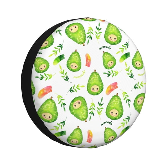 Kdxio Spare Tire Cover for RV Trailer, Waterproof Wheel Cover,Camper Spare Tire Cover Fit for Rv SUV Truck Travel Trailer 15 inch-Kawaii Avocado