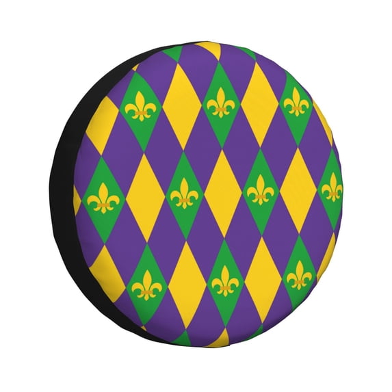 Kdxio Spare Tire Cover for RV Trailer, Waterproof Wheel Cover,Camper Spare Tire Cover Fit for Rv SUV Truck Travel Trailer 15 inch-Mardi Gras