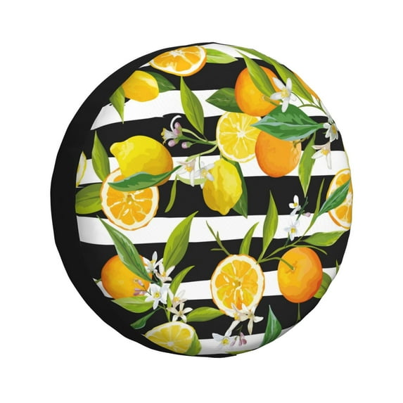 Kdxio Spare Tire Cover for RV Trailer, Waterproof Wheel Cover,Camper Spare Tire Cover Fit for Rv SUV Truck Travel Trailer 15 inch-Orange and Lemon