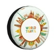 thumbnail image 1 of Kdxio Spare Tire Cover for RV Trailer, Waterproof Wheel Cover,Camper Spare Tire Cover Fit for Rv SUV Truck Travel Trailer 15 inch-World Travel3, 1 of 8