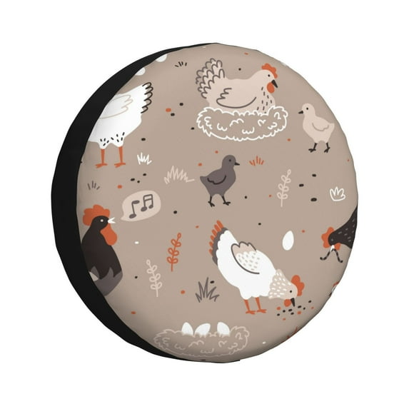 Kdxio Spare Tire Cover for RV Trailer, Waterproof Wheel Cover,Camper Spare Tire Cover Fit for Rv SUV Truck Travel Trailer 16 inch-Chicken