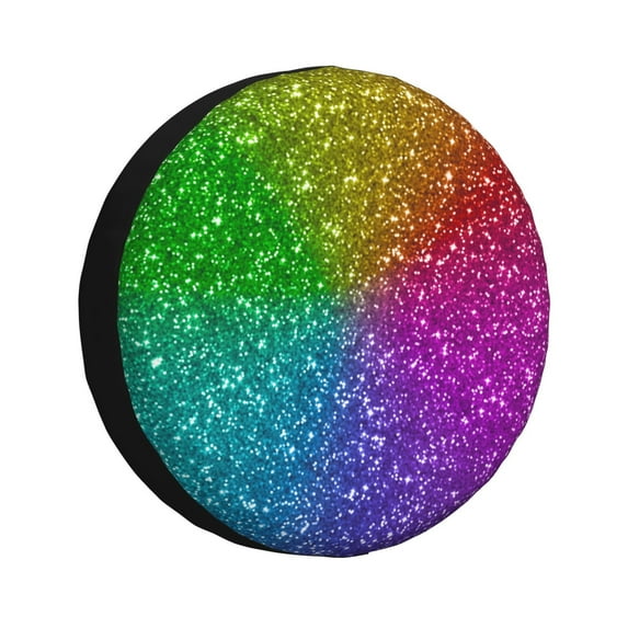 Kdxio Spare Tire Cover for RV Trailer, Waterproof Wheel Cover,Camper Spare Tire Cover Fit for Rv SUV Truck Travel Trailer 16 inch-Colorful Glitter