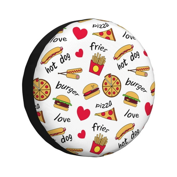 Kdxio Spare Tire Cover for RV Trailer, Waterproof Wheel Cover,Camper Spare Tire Cover Fit for Rv SUV Truck Travel Trailer 16 inch-Fast Food
