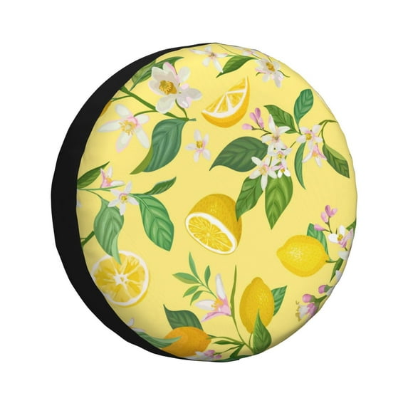 Kdxio Spare Tire Cover for RV Trailer, Waterproof Wheel Cover,Camper Spare Tire Cover Fit for Rv SUV Truck Travel Trailer 16 inch-Lemon