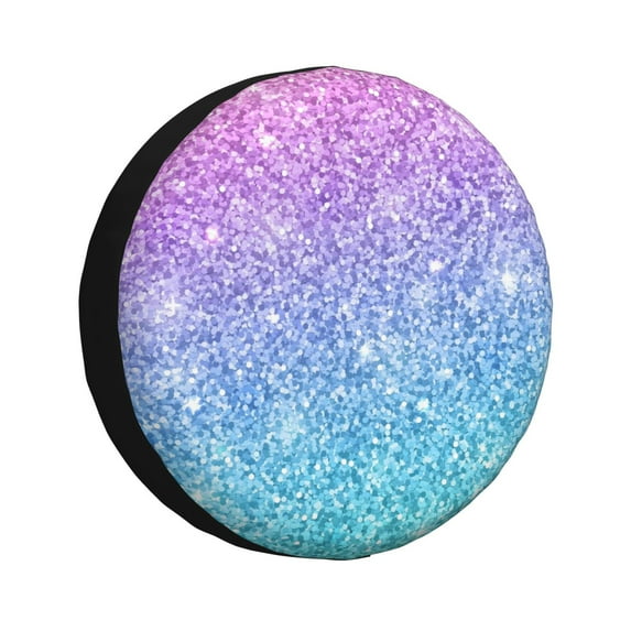 Kdxio Spare Tire Cover for RV Trailer, Waterproof Wheel Cover,Camper Spare Tire Cover Fit for Rv SUV Truck Travel Trailer 16 inch-Multicolor Glitter
