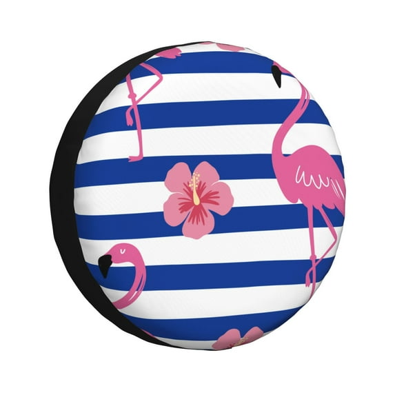 Kdxio Spare Tire Cover for RV Trailer, Waterproof Wheel Cover,Camper Spare Tire Cover Fit for Rv SUV Truck Travel Trailer 16 inch-Pink Flamingo