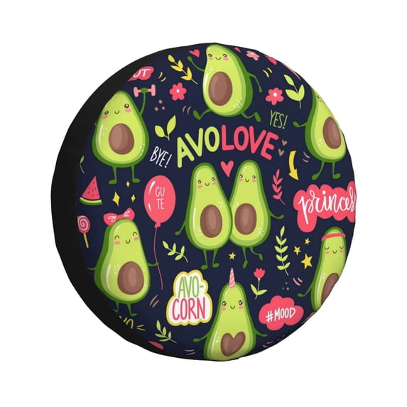 Kdxio Spare Tire Cover for RV Trailer, Waterproof Wheel Cover,Camper Spare Tire Cover Fit for Rv SUV Truck Travel Trailer 17 inch-Avocado Love