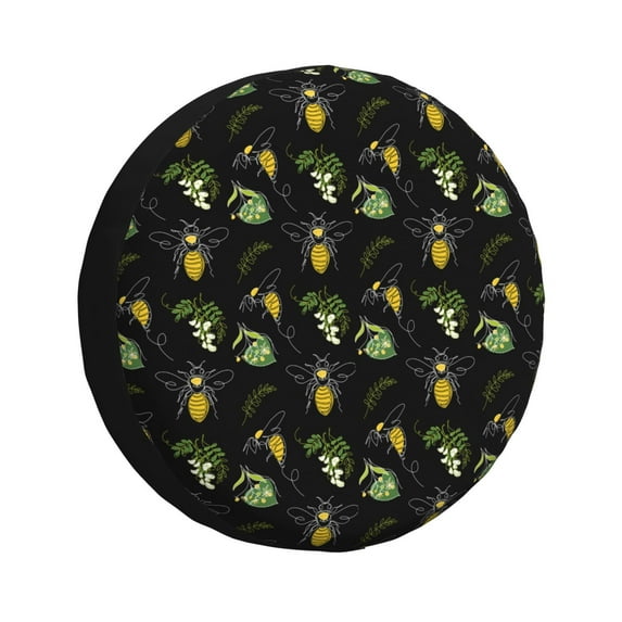 Kdxio Spare Tire Cover for RV Trailer, Waterproof Wheel Cover,Camper Spare Tire Cover Fit for Rv SUV Truck Travel Trailer 17 inch-Bee Floral