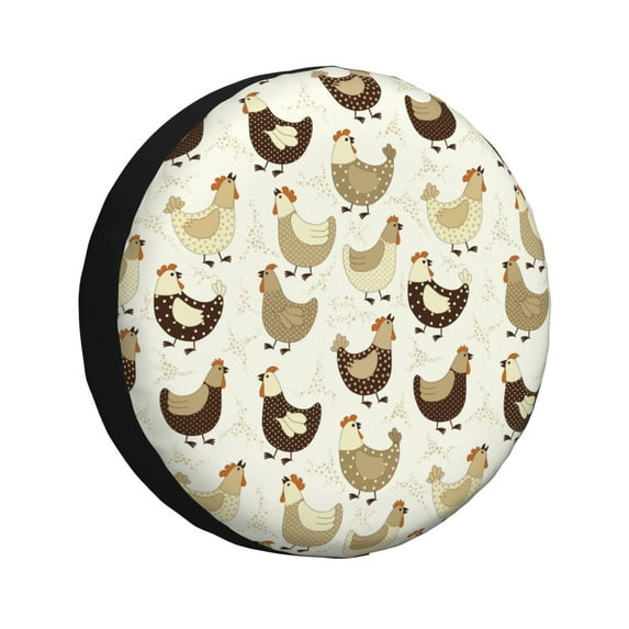 Kdxio Spare Tire Cover for RV Trailer, Waterproof Wheel Cover,Camper Spare Tire Cover Fit for Rv SUV Truck Travel Trailer 17 inch-Chicken Cartoon