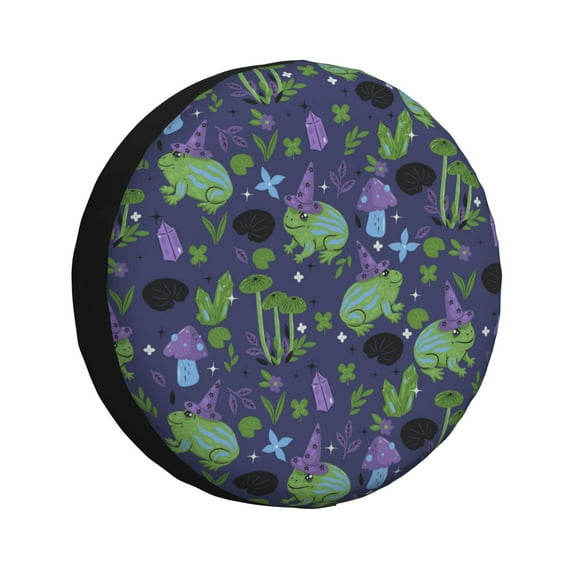 Kdxio Spare Tire Cover for RV Trailer, Waterproof Wheel Cover,Camper Spare Tire Cover Fit for Rv SUV Truck Travel Trailer 17 inch-Magic Toads in Hats