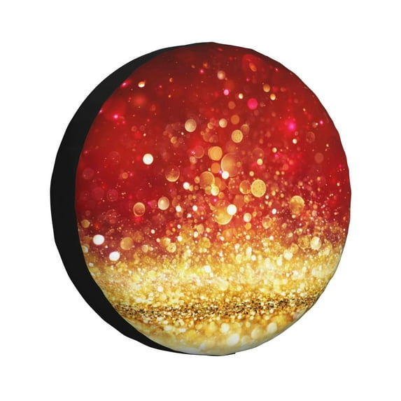Kdxio Spare Tire Cover for RV Trailer, Waterproof Wheel Cover,Camper Spare Tire Cover Fit for Rv SUV Truck Travel Trailer 17 inch-Red Gold Glitter