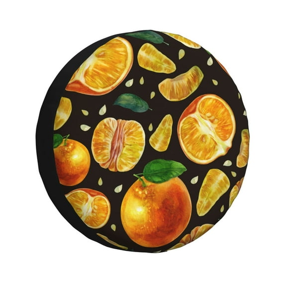 Kdxio Spare Tire Cover for RV Trailer, Waterproof Wheel Cover,Camper Spare Tire Cover Fit for Rv SUV Truck Travel Trailer 17 inch-Tangerine