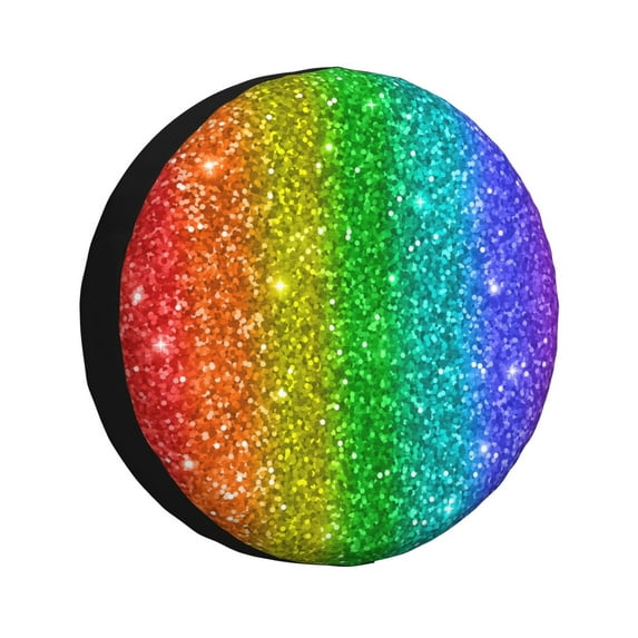 Kdxio Spare Tire Cover for RV Trailer, Waterproof Wheel Cover,Camper Spare Tire Cover Fit for Rv SUV Truck Travel Trailer -Glitter Rainbow