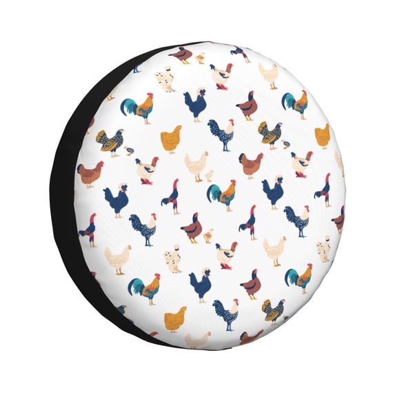 Kdxio Spare Tire Cover for RV Trailer, Waterproof Wheel Cover,Camper Spare Tire Cover Fit for Rv SUV Truck Travel Trailer -Various Rooster