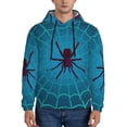 thumbnail image 1 of Kdxio Spider And Cobweb Print Mens Casual Hooded Collar Drawstring Hoodies Pullover Sweatshirts Casual Long Sleeve Shirts-Medium, 1 of 7