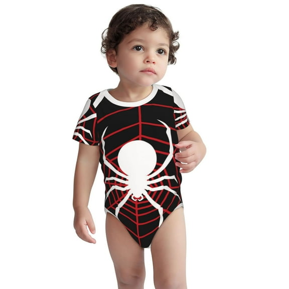 Kdxio Spider On The Web Pattern Unisex Baby Cotton Short Sleeve Bodysuits-2 Years