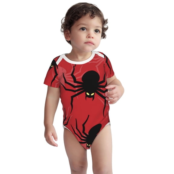 Kdxio Spider Pattern Unisex Baby Cotton Short Sleeve Bodysuits-3 Months