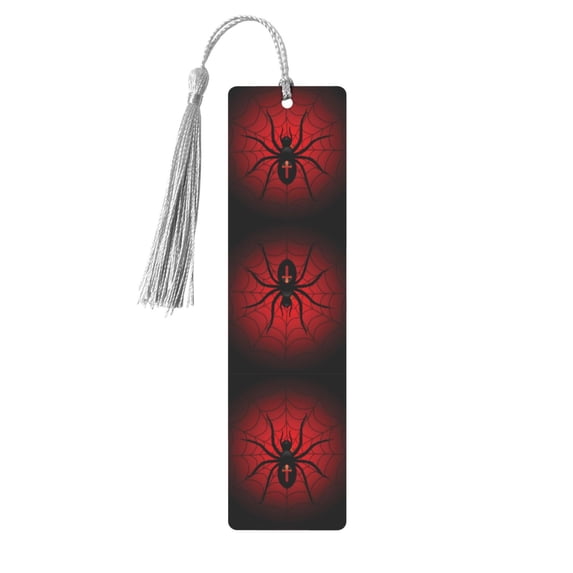 Kdxio Spider on the Web Print Metal Tassel Bookmarks,Perfect Gift for Art Lovers and Bookworms Metal Bookmarks for Women