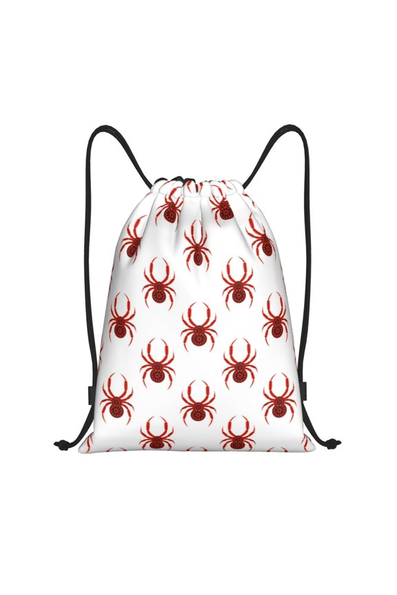 Spiders Insects Print Drawstring Backpack Bag,Waterproof Draw String Back Sack, Gym Drawstring Bags Swim Bag For Unisex