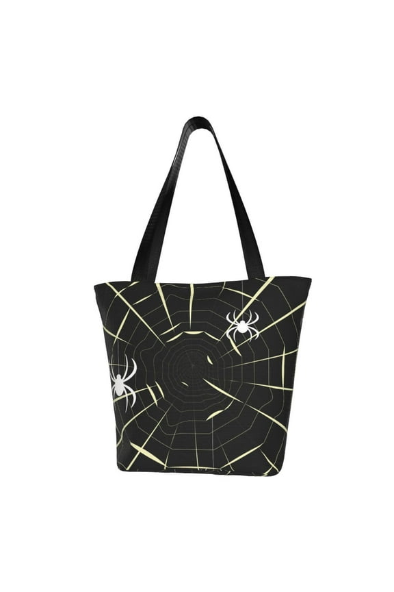Spiders On The Web Women Reusable Grocery Bags Foldable Ripstop,Reusable Shopping Bags for Shopping,Gym,Gift