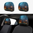 thumbnail image 1 of Kdxio Spooky Halloween Pattern Print 2 Piece Car Head Rest Covers Set Auto Front/Rear Seats Headrest Cover Universal Fit Most Cars,Sedan, SUV, 1 of 9